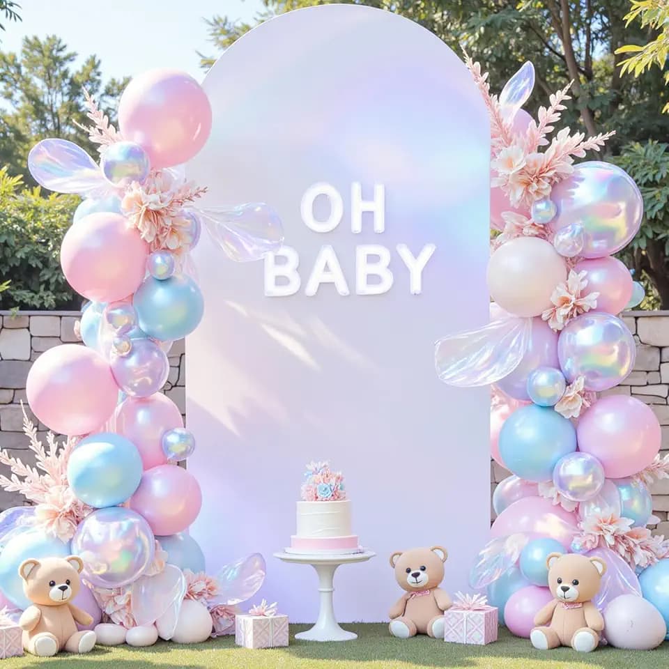 White and Silver Arch Backdrop Cover 7.2FT Wedding Arch Covers Stretchy Backdrop Birthday Party Colorful Arch Cover Spandex Balloon Banquet Graduation Bridal Baby Shower Photo Background Decoration