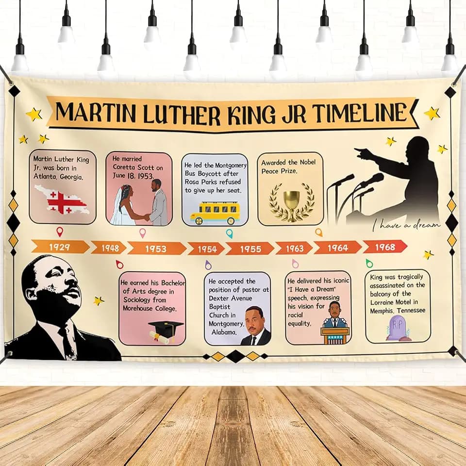 Martin Luther King Banner MLK Day Backdrop Sign African American Decor Martin Luther King Jr.Decorations for Home Party