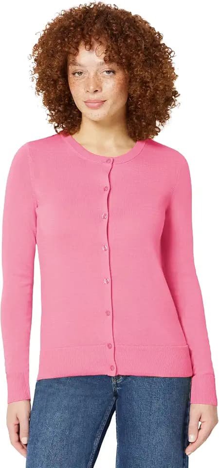 Amazon Essentials Women's Lightweight Crewneck Cardigan Sweater