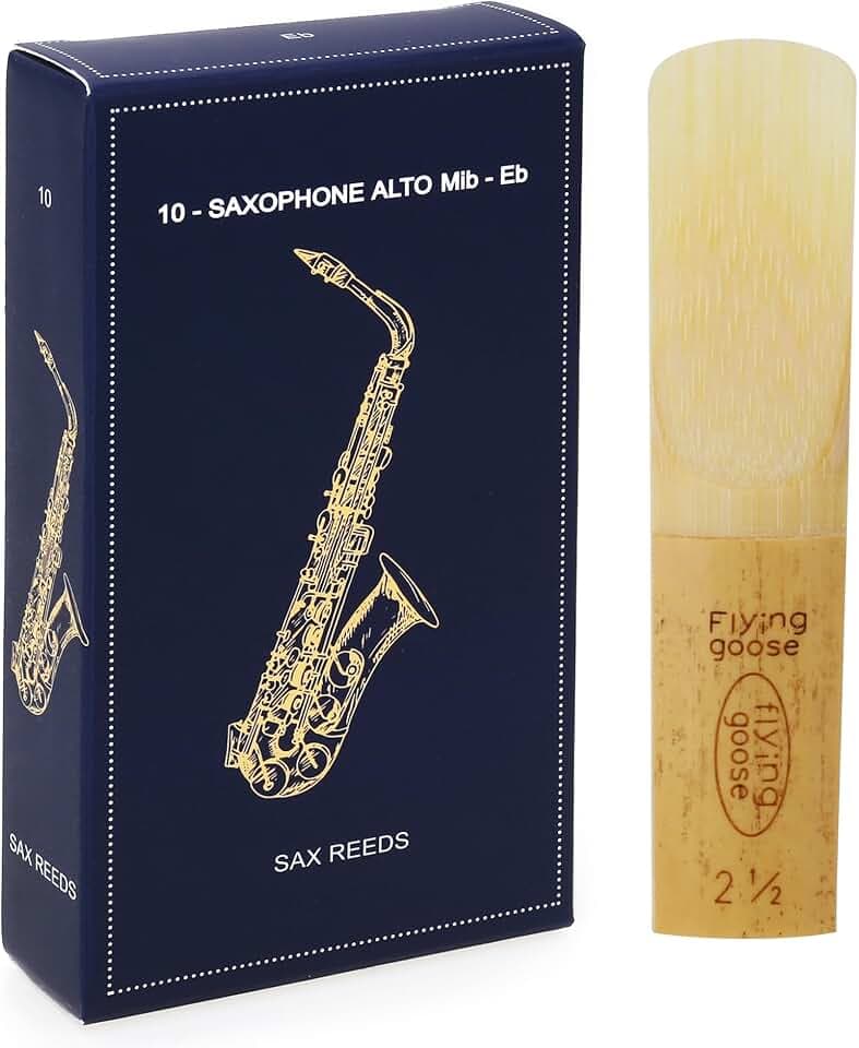 Alto Saxophone Reeds Strength 2.5, Natural Cane, 10-Pack with Sleeves