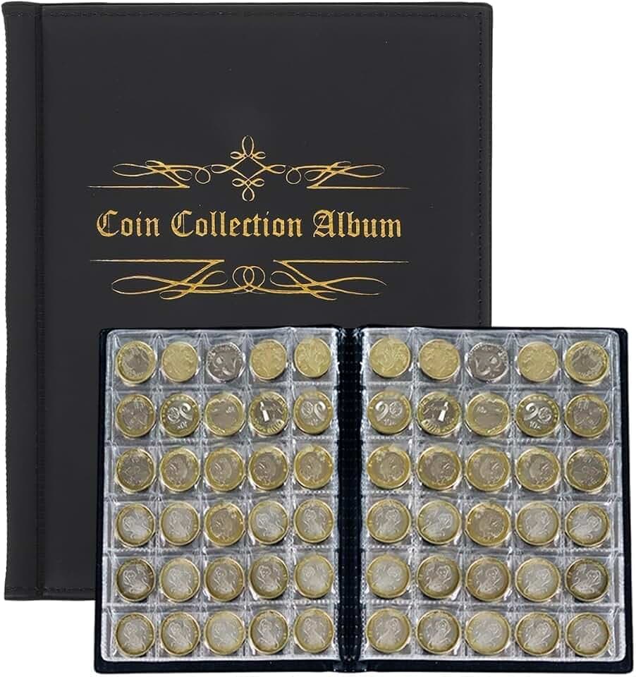 480 Stück Taschen für Münzen, Albumdimonete, Münzsammlung, Sammelalbum aus der Münzsammlung, Permünzen in verschiedenen Größen, zur Aufbewahrung von Münzen (schwarz)