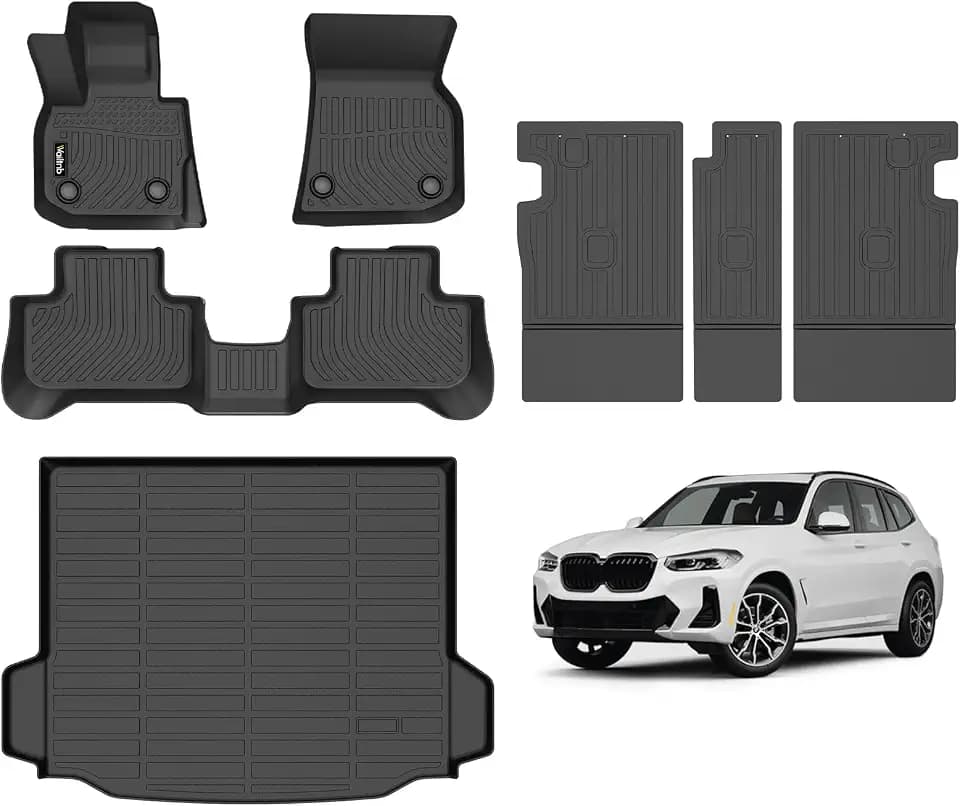 Floor Mats & Cargo Liner Backrest Mat for BMW X3 2018-2024