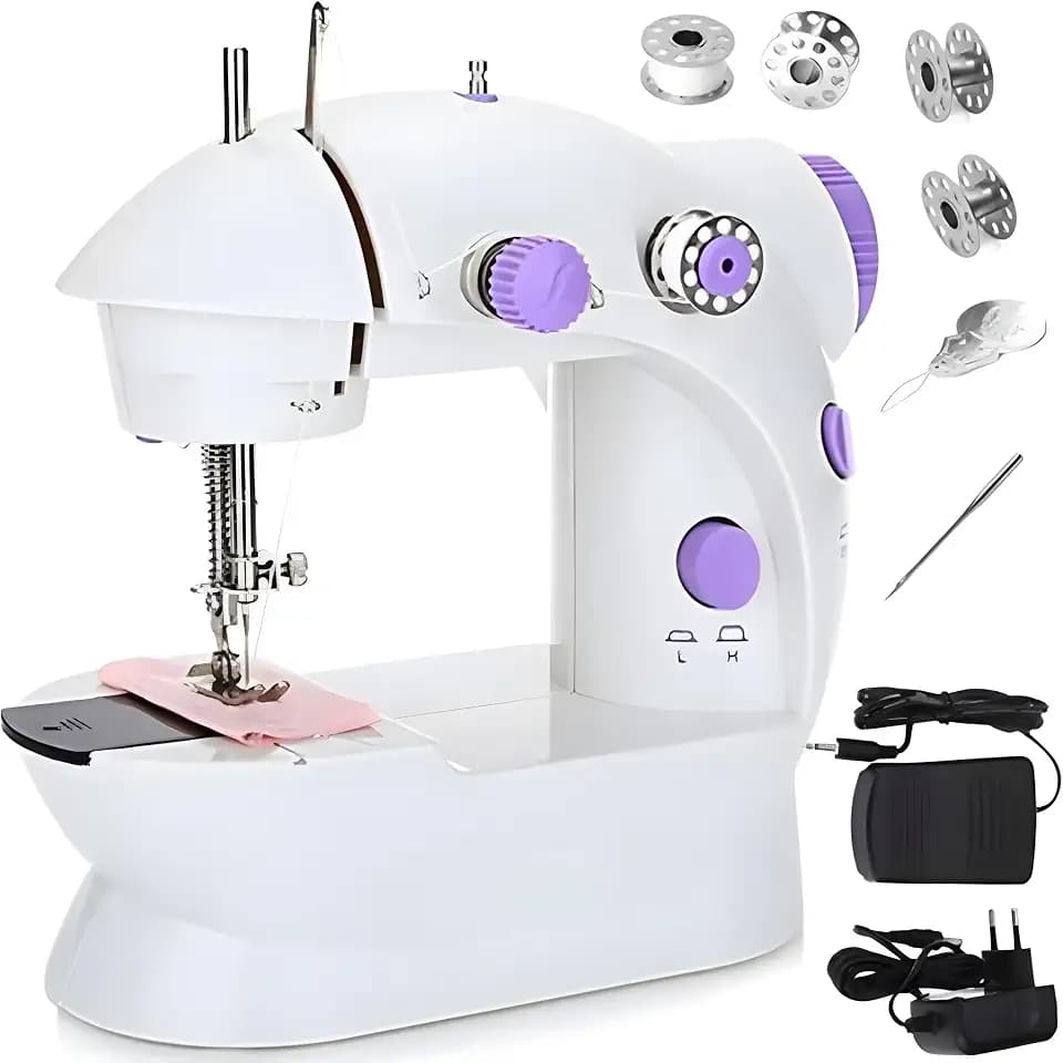 Retoo Nähmaschine für Anfänger & Kinder, 12 Stichmuster, Lila/Weiß
