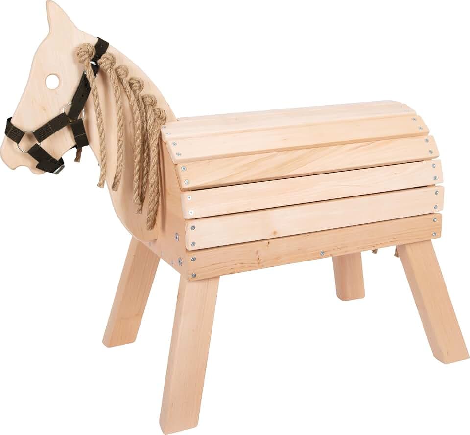 small foot Holzpferd kompakt, Reitpferd mit Halfter für Kinder, für Drinnen und Draußen geeignet, ab 3 Jahren,12313