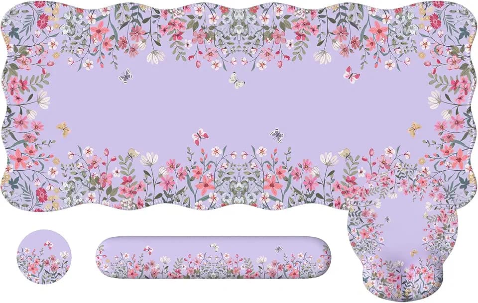 iCasso Computer Mat for Workspace, Purple 35.4"x15.7" Computer Pad