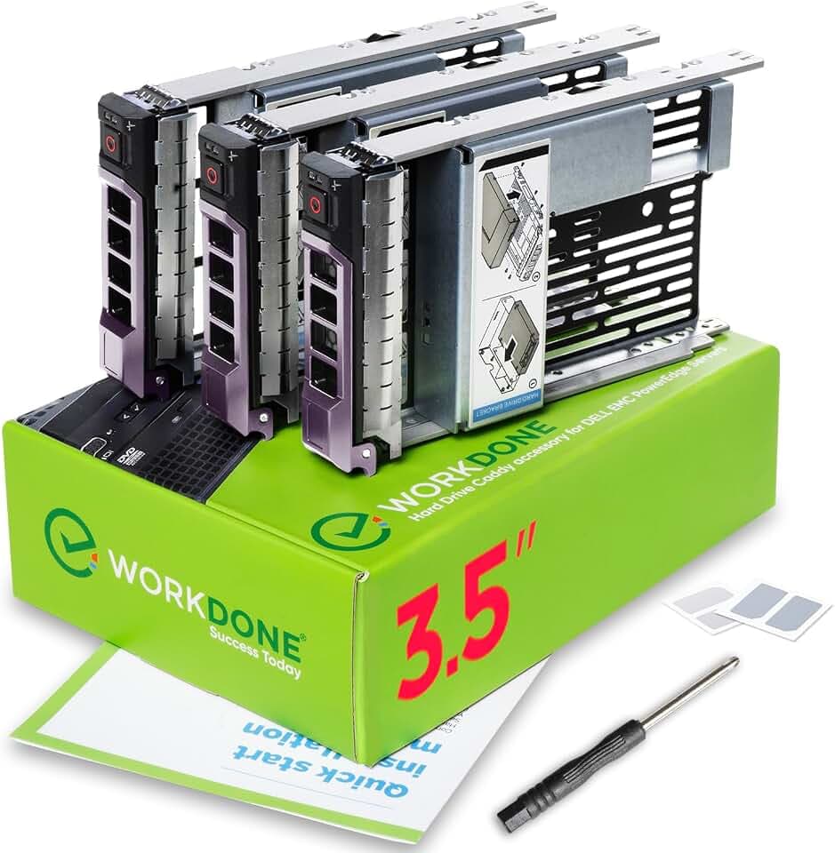 WORKDONE 3-Pack 3.5" Caddy 2.5" Adapter kompatibel mit Dell F238F 9W8C4