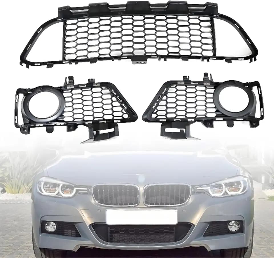 Lower Bumper Grille Front Fog Light Cover Compatible with BMW 3 Series F30 F31 F35 2013-2015 Replace# 51118068124 51118054156 51118054155