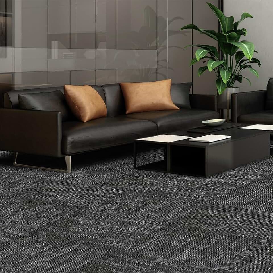 Petgrow Commercial Carpet Tiles, 24" x 24" Squares, 18 Tiles, 72 sq ft