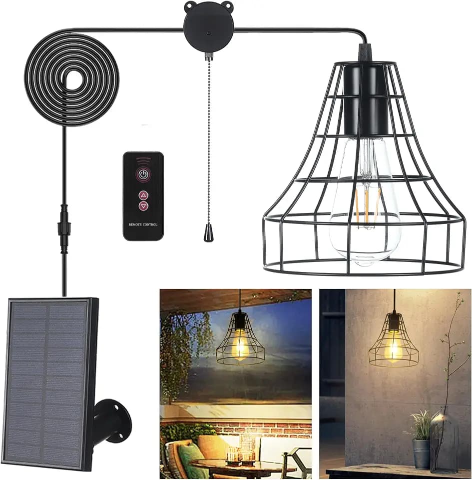 Solar Pendant Light, Outdoor Chandelier Gazebo Lights