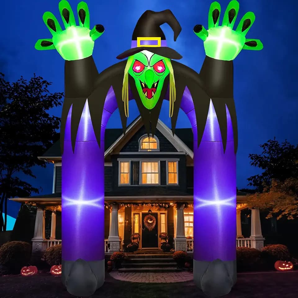 Danxilu 3m XXL Halloween Aufblasbar Hexe Torbogen Outdoor Deko