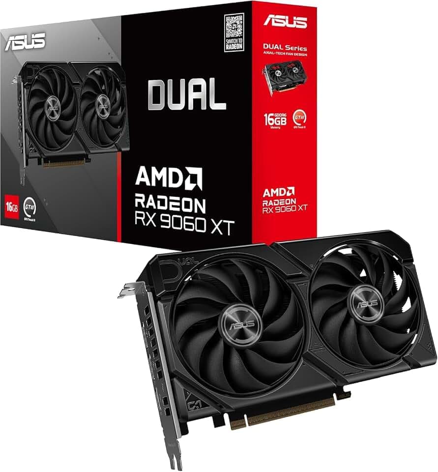 ASUS Dual Radeon RX9060XT 16G GDDR6 Gaming Grafikkarte