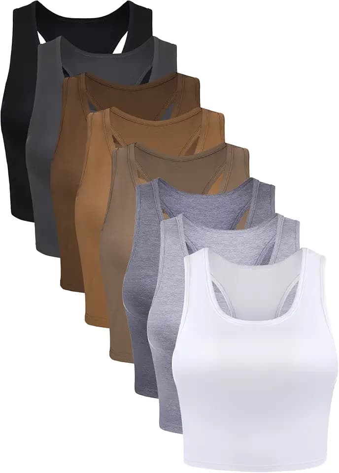 Geyoga 8 Pcs Crop Tank Top