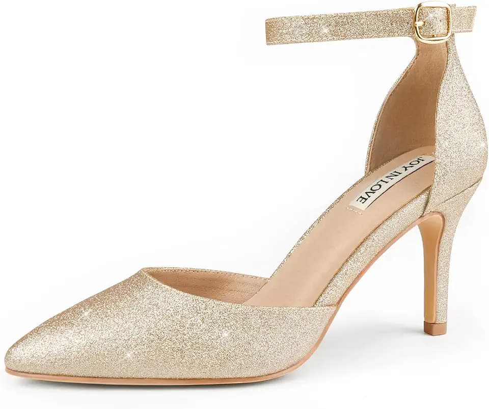 JOY IN LOVE Women's Pumps 3" Stiletto Closed Toe Heels