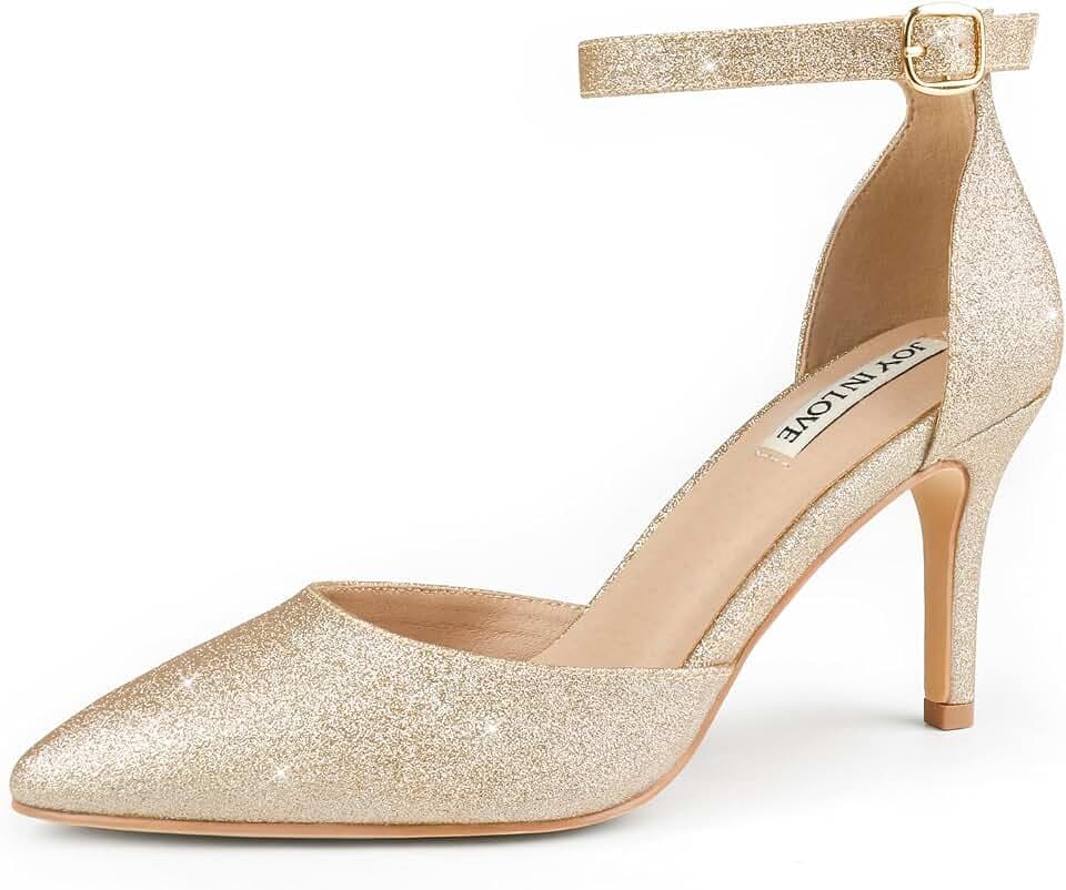 JOY IN LOVE Women's Pumps 3" Stiletto Closed Toe Heels