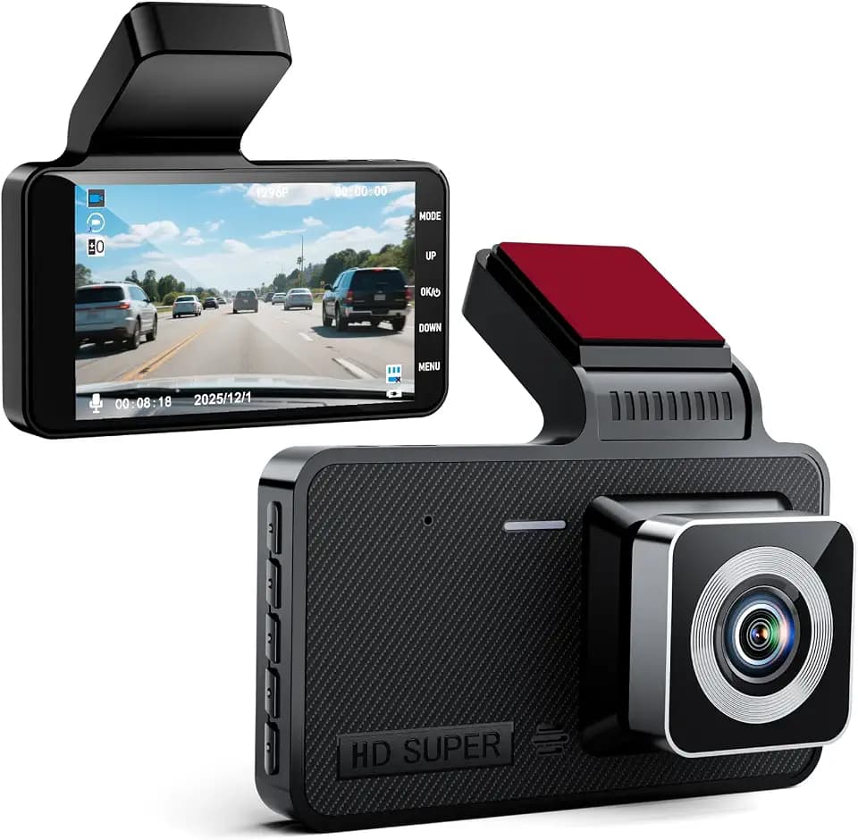 4-inch dashcam, 1080P Full HD car Video Recorder, Equipped with a 170° Ultra-Wide-Angle Lens, Night Vision Function, and Loop Recording.