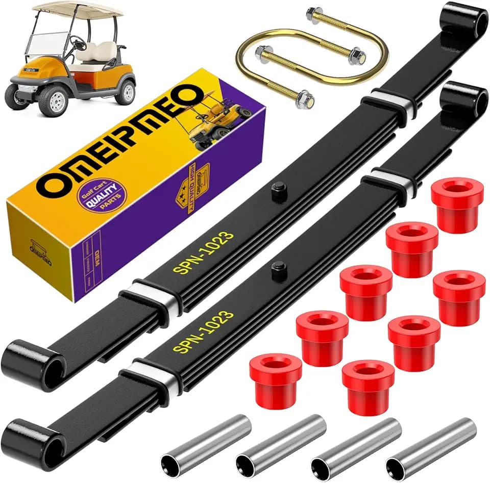 Club Car Precedent Rear 4-Leaf Spring Kit, Golf Cart Leaf Springs Fit Club Car Precedent/Onward/Tempo 2004-UP, Heavy Duty Golf Cart Rear Spring with Bushings Sleeves U Bolts, OEM# 102509301 102513001