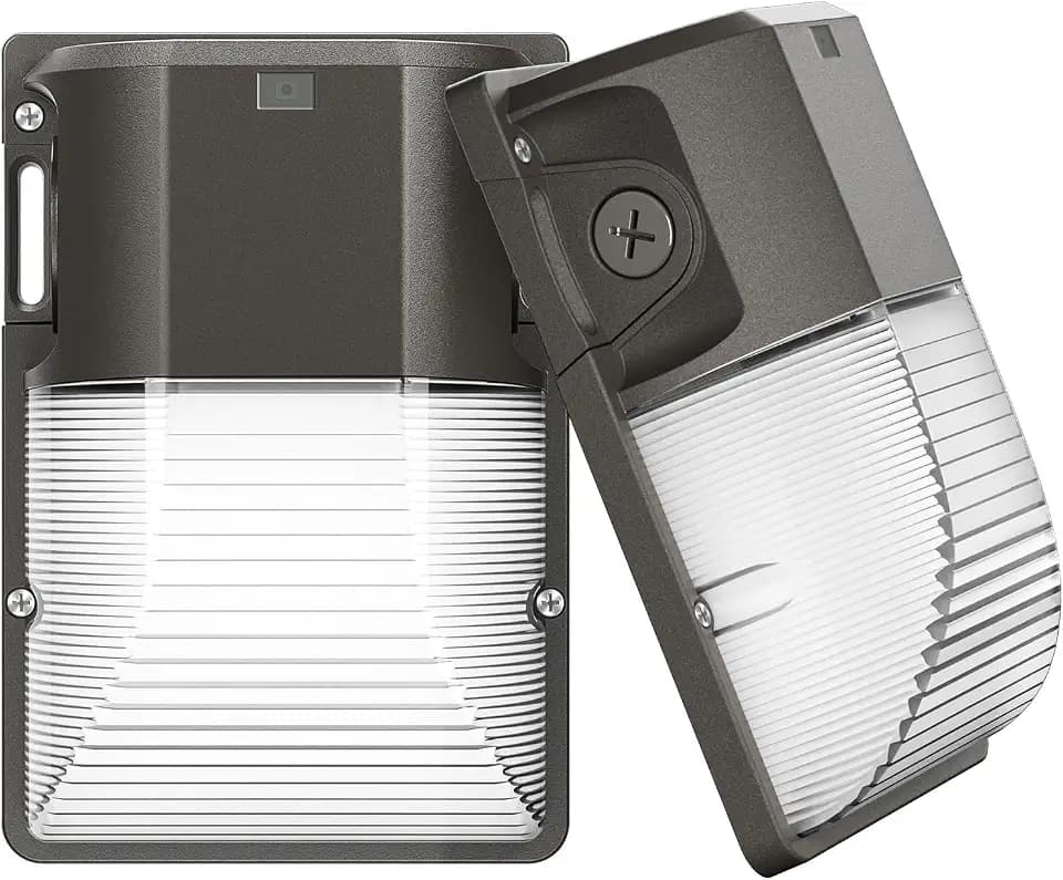 CINOTON 30W LED Wall Pack Light, 5000K 3600LM, Dusk to Dawn Sensor, 2 Pack