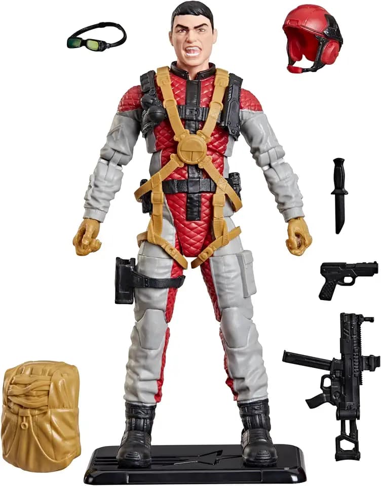 G.I. Joe Classified Series Retro Cardback David “Crazylegs” Thomas, Collectible 6 Inch Action Figure with 8 Accessories