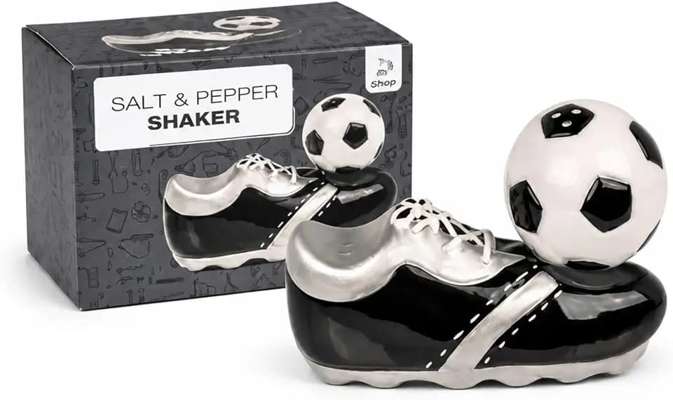 Salz- & Pfefferstreuer Fußball & Schuh – magnetisch 2er Set