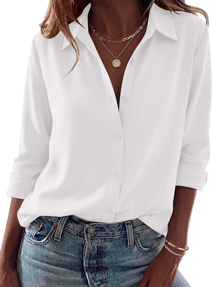 Zeagoo Blouses for Women Dressy Casual Long Sleeve Button Down Shirts Tops