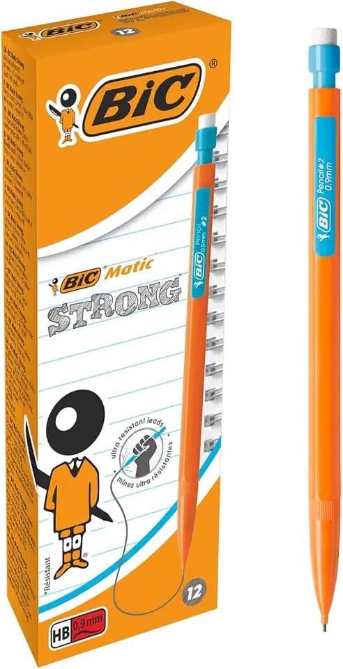 BIC 892271 Druckbleistift Matic STRONG, 0.9mm, HB, sortiert, inkl. 3 Minen, Schachtel à 12 Stück
