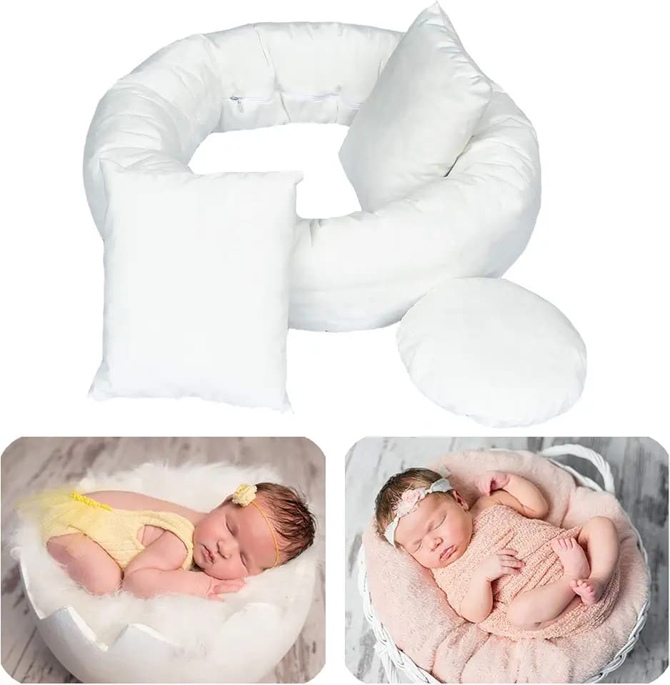 Newborn Photography Props, 4PC Posing Pillow Set for Baby Photoshoot