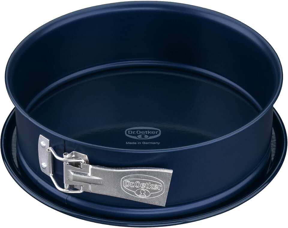 Dr. Oetker Springform Ø 24 cm Back-Liebe Emaille – Runde Backform mit schnitt- & kratzfestem Emaille-Boden – 24er Kuchenbackform mit extra hohem Rand in Dunkelblau – Hitzebeständig bis 230 °C
