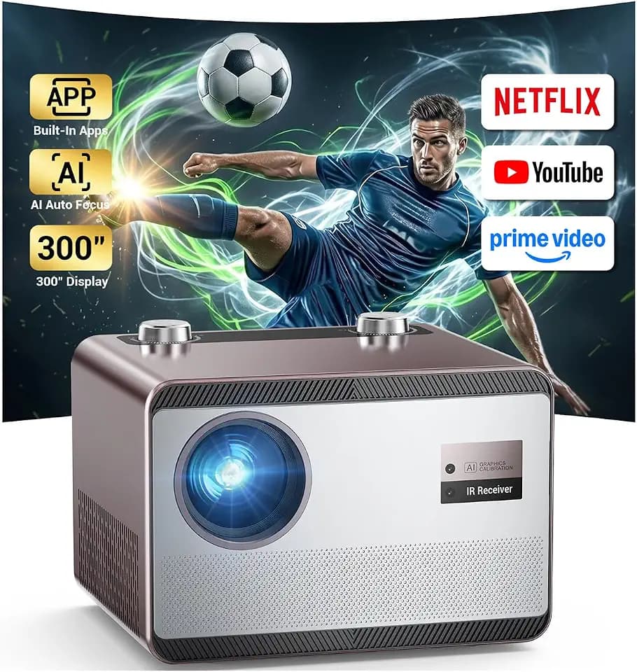 HAPPRUN 4K Decoding Daytime Smart Projector with WiFi and Bluetooth