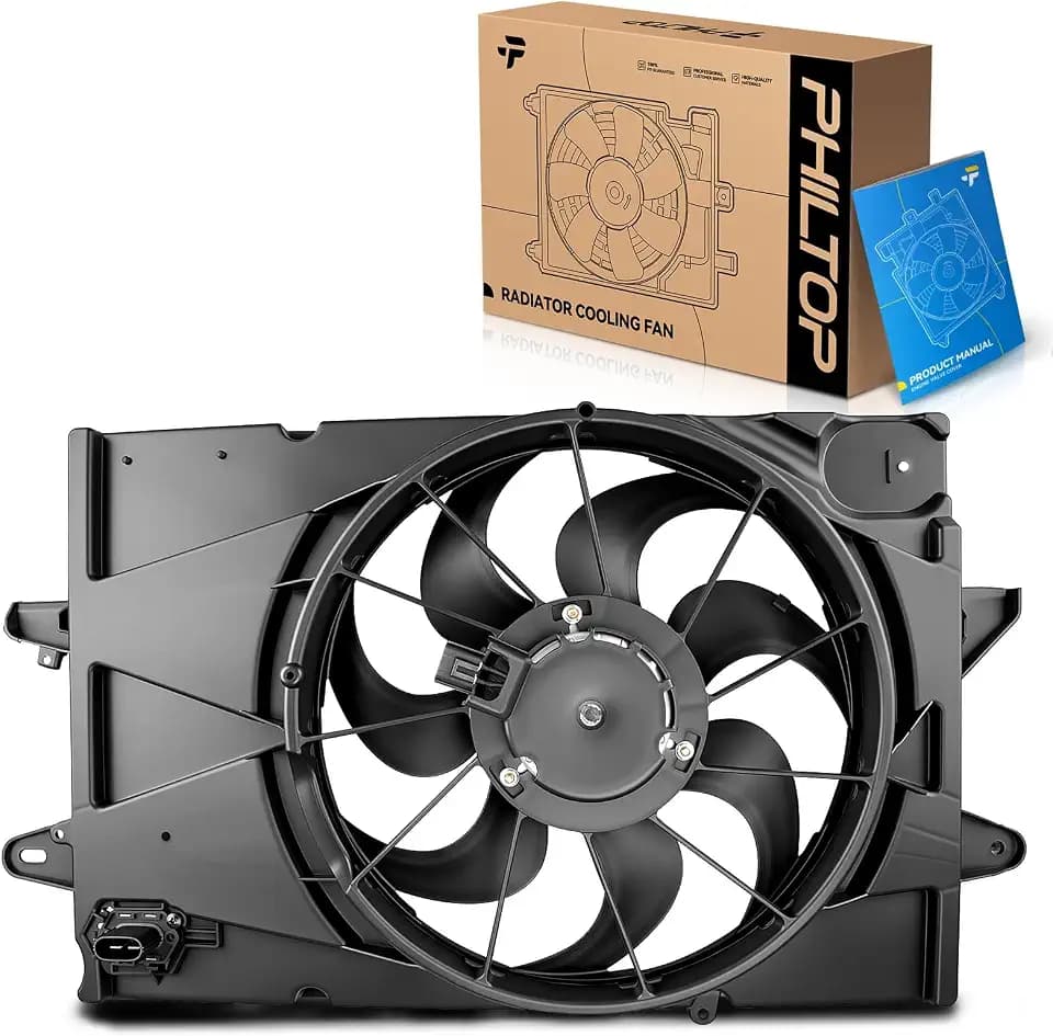 PHILTOP 621456 Radiator Cooling Fan Assembly for 2010-2017 Equinox 2.4L
