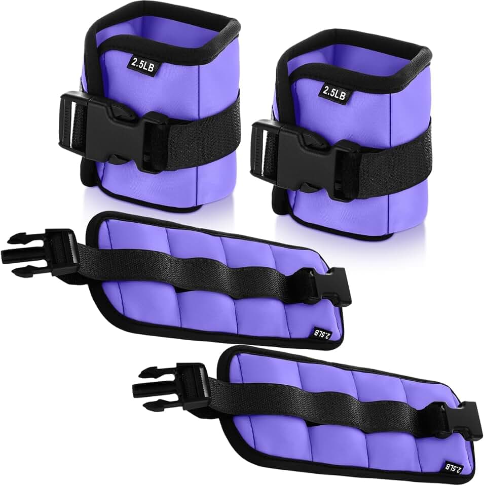 Hollowfly 2 Pairs Ankle Wrist Weights for Exercise