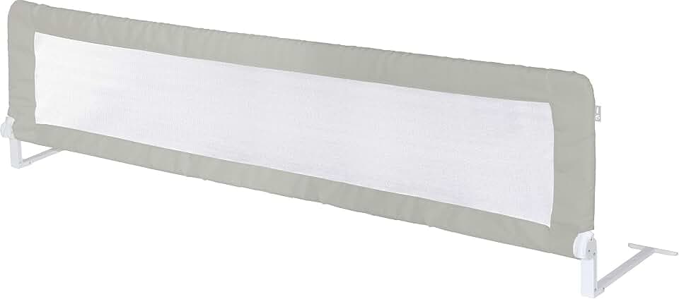 roba Bettschutzgitter Klipp-Klapp 150 cm - Rausfallschutz klappbar für Babys & Kinder - Schutzgitter für Kinderbetten - 50 cm hoch - Grau