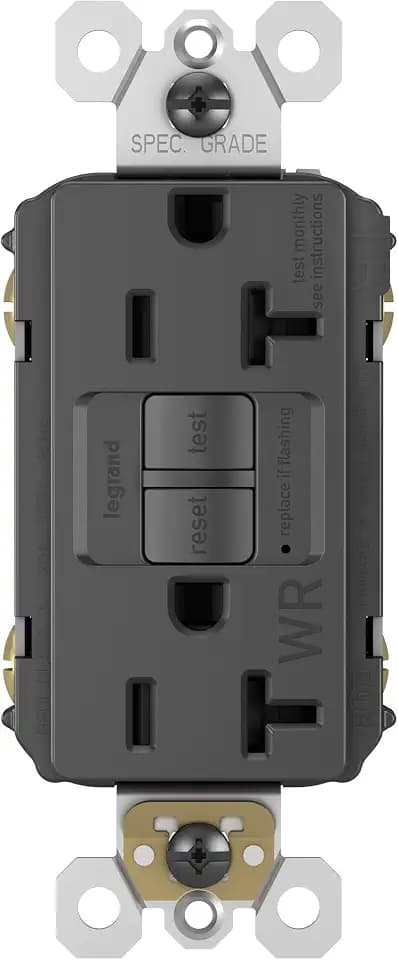 Legrand radiant 20 Amp Tamper Resistant GFCI Duplex Outlet Black 1 Pack