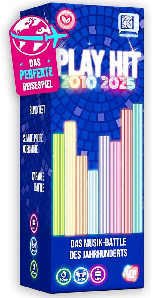 ATM Gaming - PlayHit Gesellschaftsspiel – Das Musikquiz der 2010er bis Heute – Party- und Kartenspiel für Erwachsene und Familien – für 2 bis 10 Spieler ab 16 Jahren