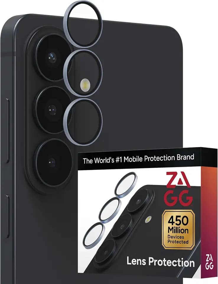 ZAGG Glass Elite Samsung Galaxy S26+ Camera Lens Protector - Blue, Anti-Reflective, 5X Stronger Impact & Scratch Resistant Aluminosilicate Glass - Easy Installation, Smudge-Free Surface