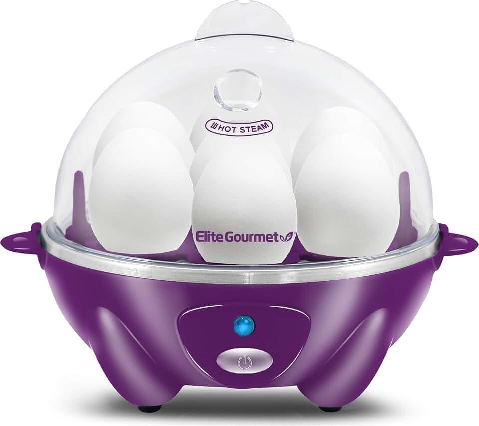 Elite Gourmet 7-Egg Rapid Egg Cooker, BPA-Free, Poacher/Omelet Maker