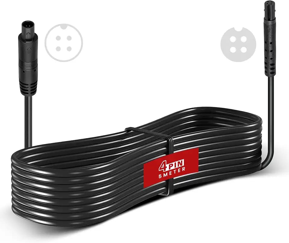 RED WOLF 4 Pin Verlängerungskabel (5 Meter) für Dash cam Rückfahrkamera Auto recorder Spiegel-Dashcam 4-poliges Kabel Stecker auf Buchse Verlängerung