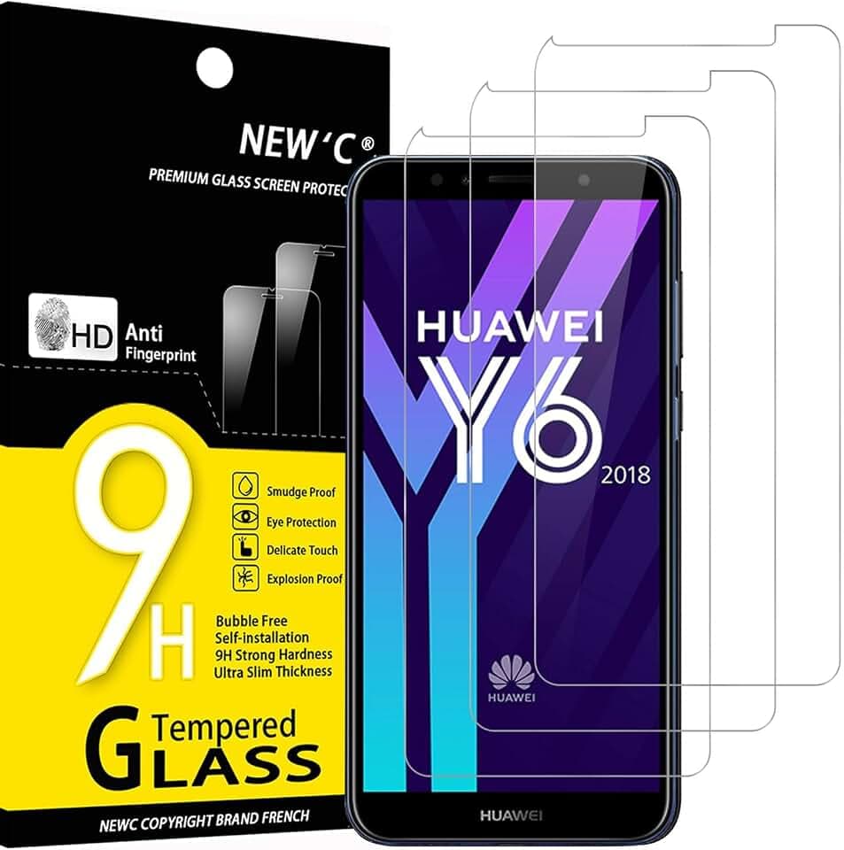 NEW'C Schutzfolie für Huawei Y6 2018, Honor 7A für Panzerglas