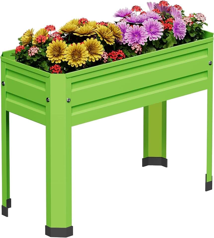 PROXRACER Elevated Raised Garden Bed with Legs, Heavy Duty Galvanized Steel Metal Planter Box for Vegetables, Flowers & Herbs, Sturdy Standing Planter for Indoor Outdoor Patio, Balcony & Deck