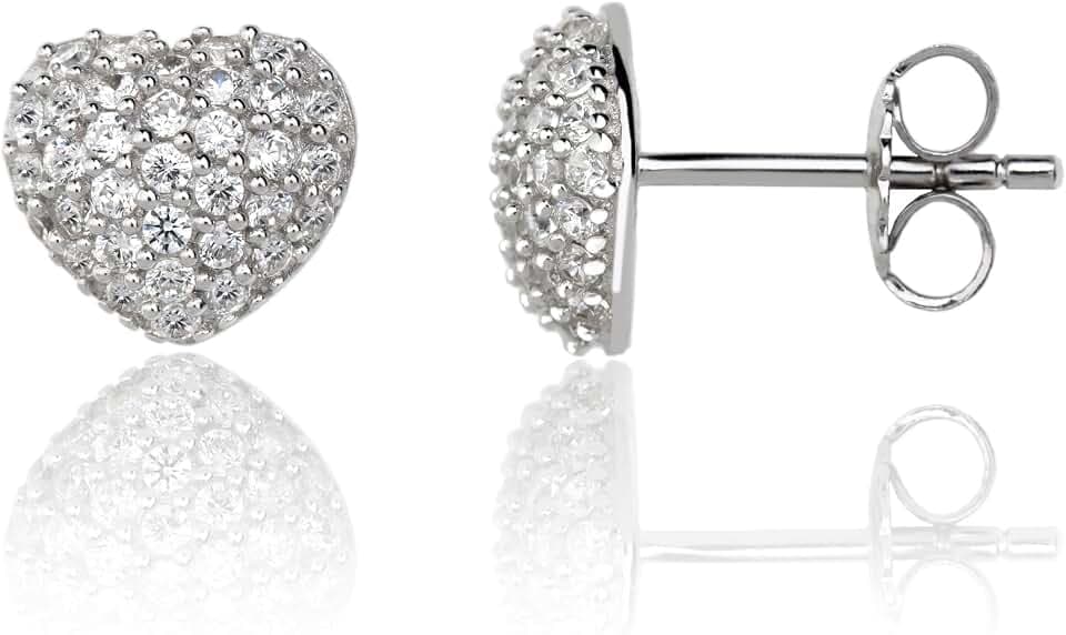 Monteverdi Damen-Ohrringe Herzform 9,0mm breit aus 925er Sterling Silber rhodiniert 1VNAMONJ-ER-0015