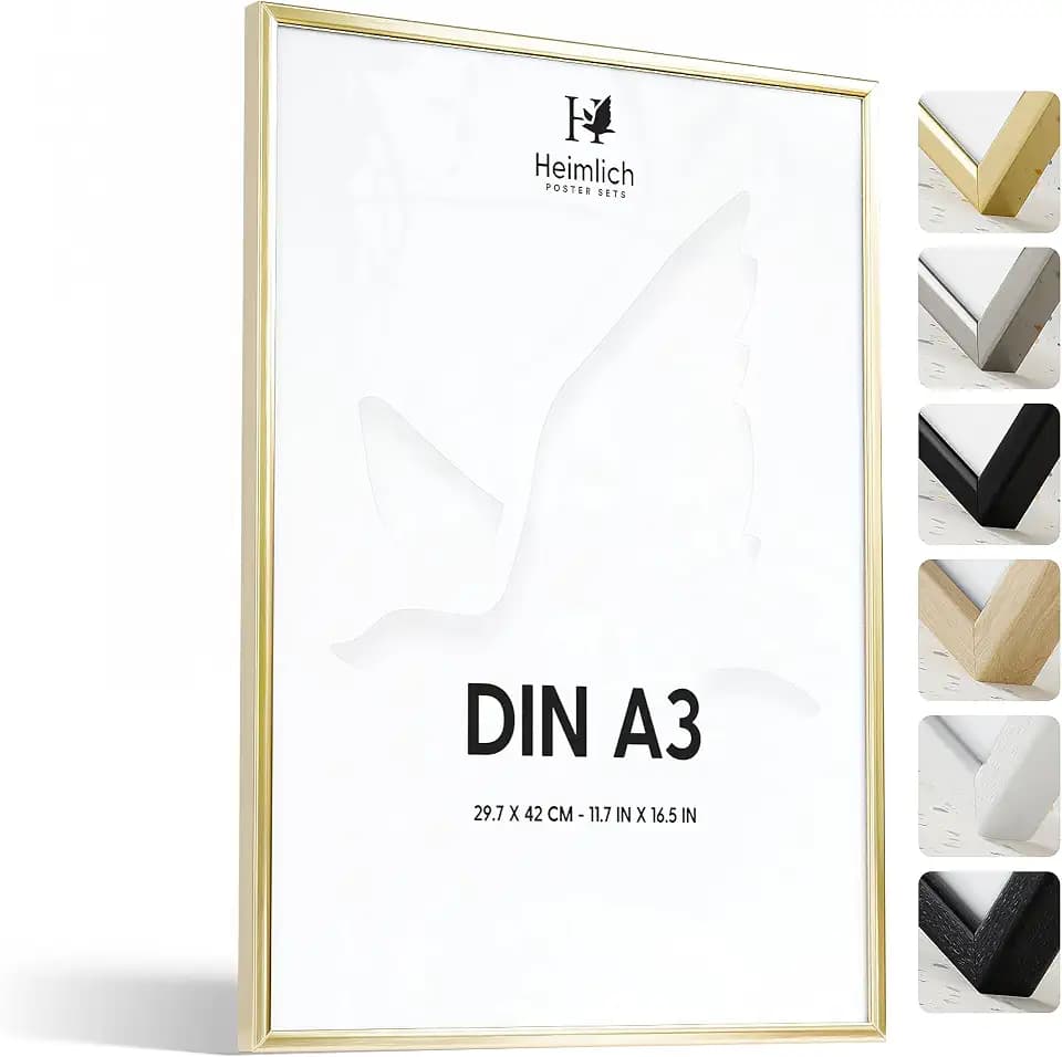Fotorahmen aus Aluminium – DIN A3 29,7x42 cm, Gold