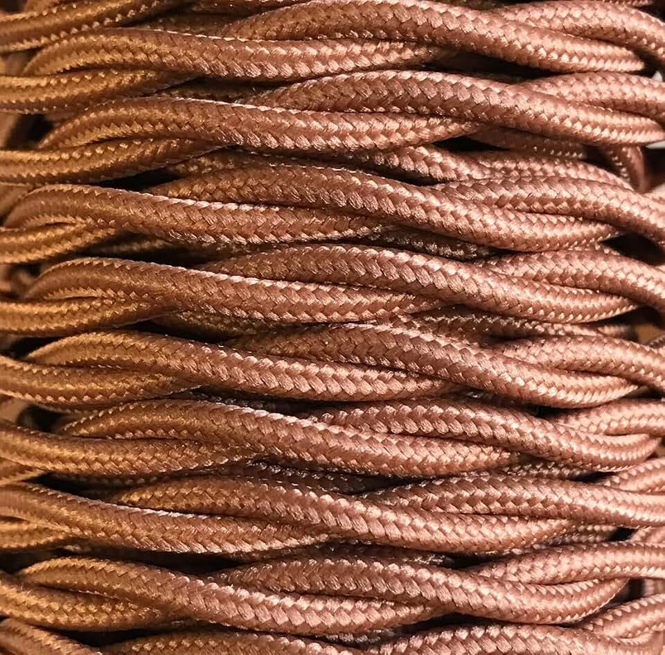 5 m geflochtenes Textilkabel, Braun