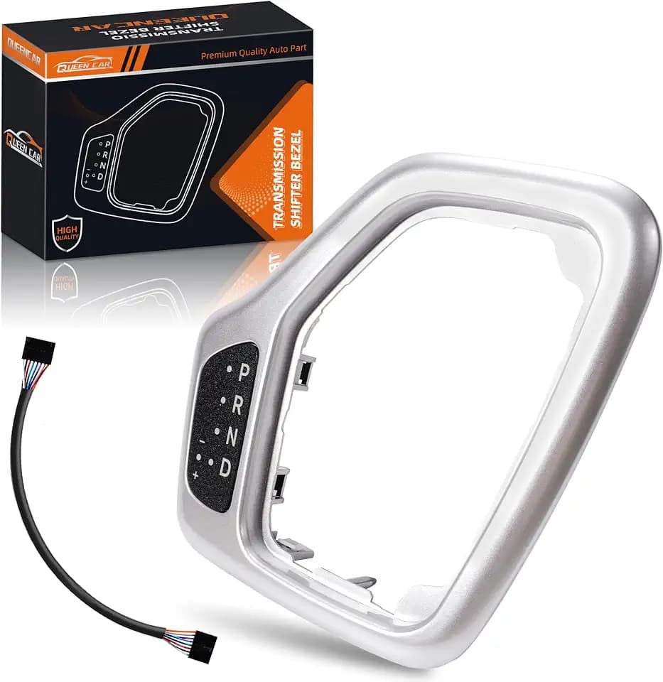 Transmission Shifter Bezel with Harness Compatible with 2014-2018 Jeep Cherokee Replace 5YD27LS5AA 68413957AA 601-401 (White)
