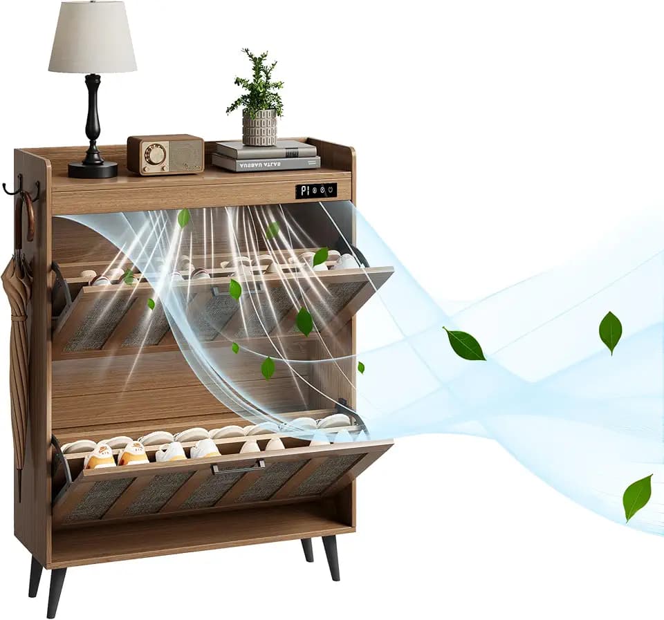 ChooChoo Shoe Storage Cabinet with 2 Flip Drawers and Deodorizer
