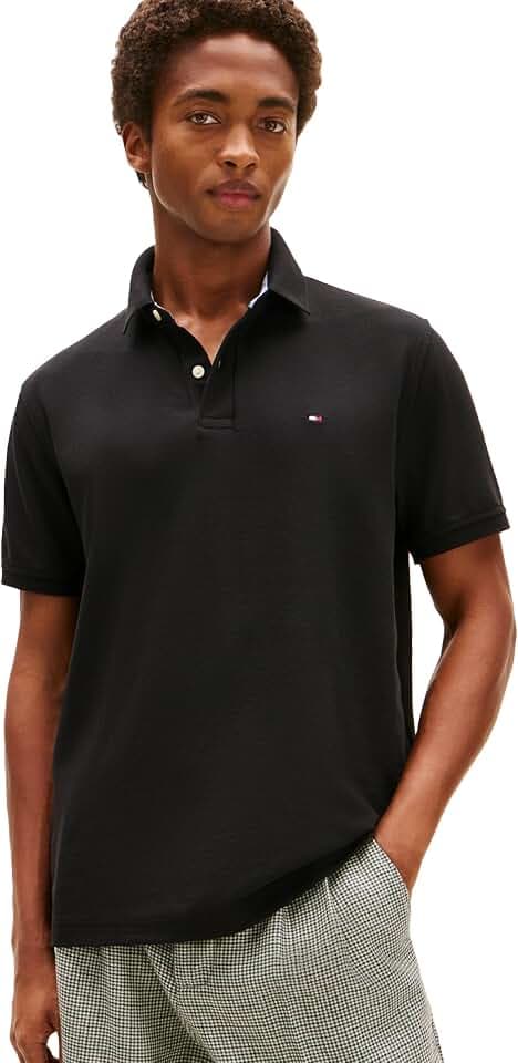 Tommy Hilfiger Men's Short Sleeve Moisture Wicking Stretch Polo Shirt With Quick Dry + Uv Protection