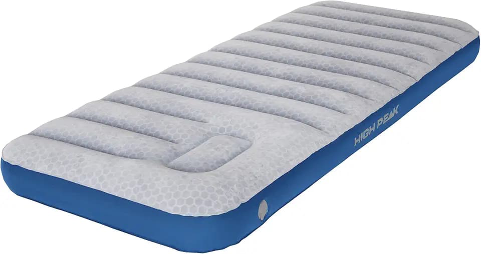 High Peak Unisex Cross Beam Single extra long Luftbett, mit integrierte Fußpumpe und Anti-Rutsch Funktion, atmungsaktiv, robust, Oberseite weich, für Indoor und Outdoor