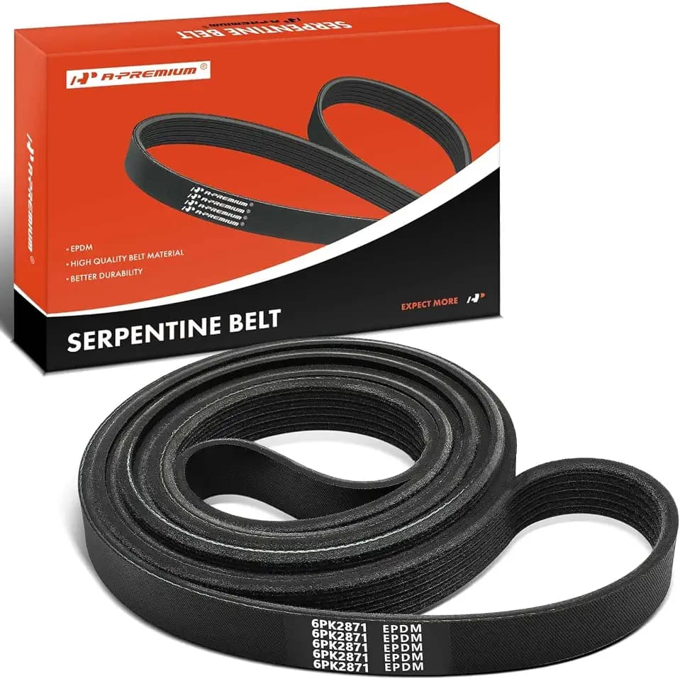 A-Premium Serpentine Belt 6-Rib 113.05 In Compatible with Ford, Jeep, Buick