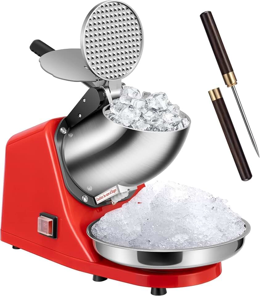 VIVOHOME Electric Ice Shaver Crusher Machine Red 143lbs/hr