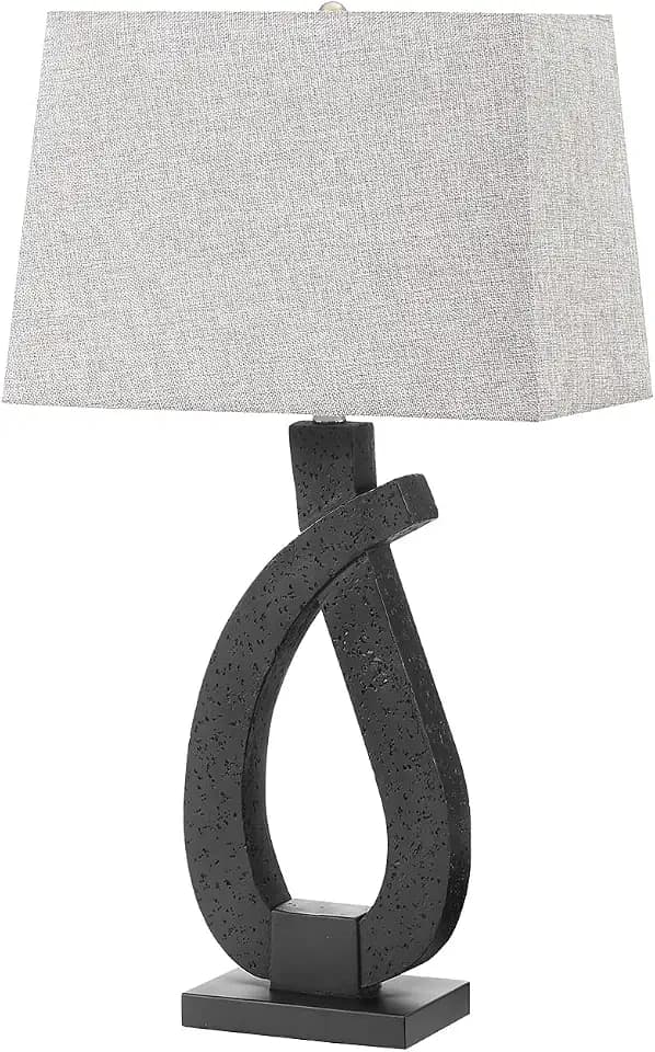 Monarch Specialties AM 9611 Lighting, 30" H, Table Lamp, Black Resin, Grey Shade, Contemporary