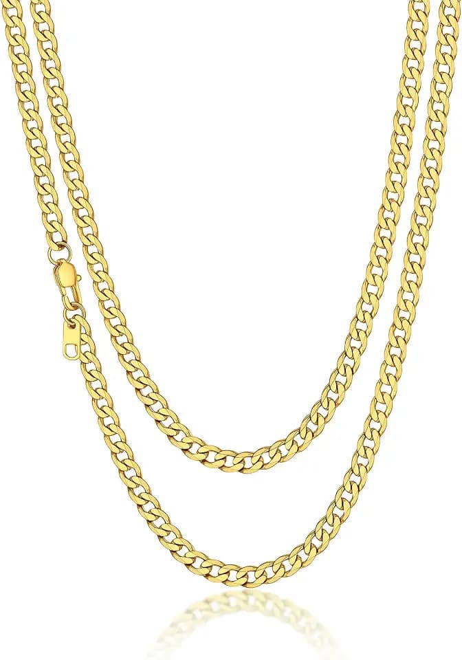 Suplight Cuban Link Chain Necklace for Men Women, Stainless Steel/Black/18K Gold Plated Chain 4mm/6mm/9mm Wide Cuban Chain Necklace, Hip Hop Jewelry 18"-30"
