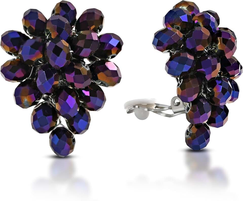 AeraVida Floral Cluster Clip On Earrings Statement Jewelry for Women